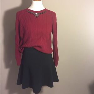 Pointelle Jeweled Sweater